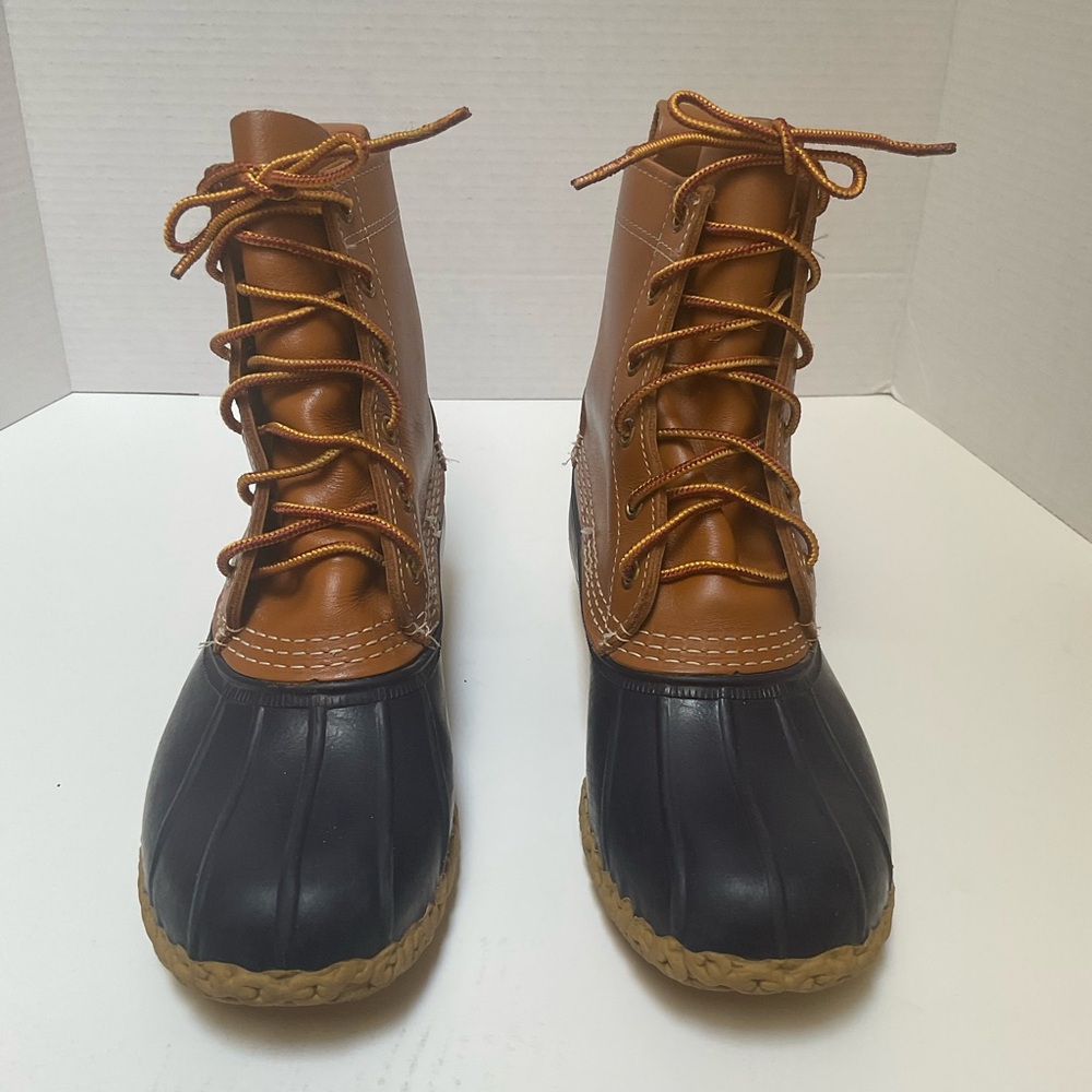 L.L. Bean Brown and Navy Waterproof Rain & Snow Boots